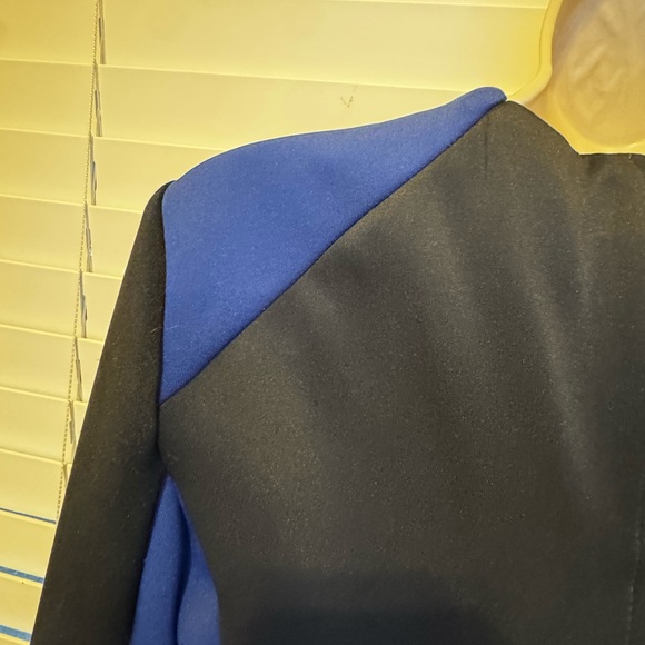 ETC Women Colorblock Bodycon Dress Size S Long Sleeve Black & Blue - Picture 8 of 14